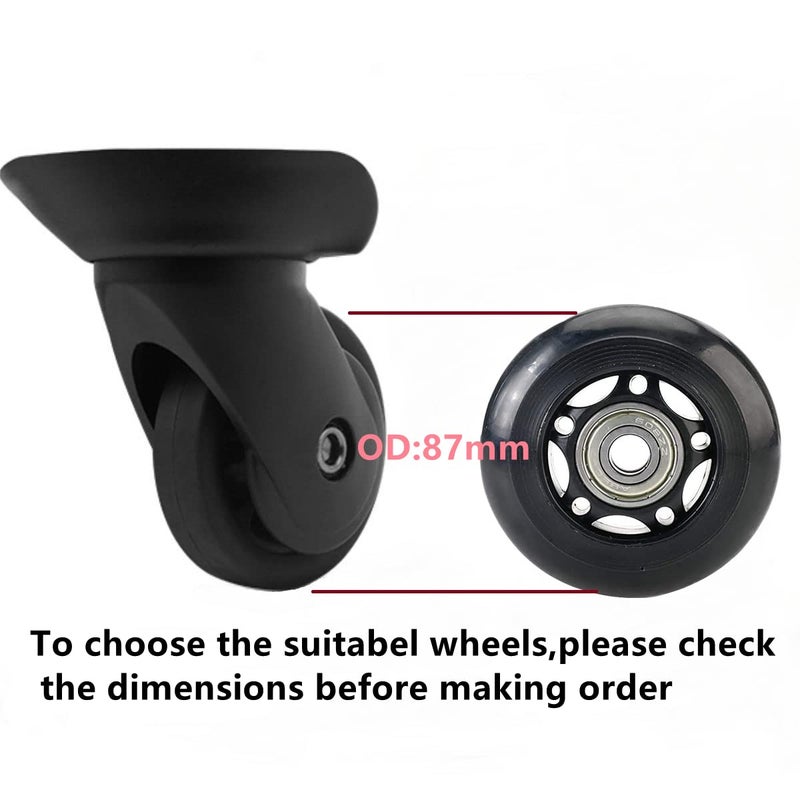 ORO 1 Pair Luggage Wheels Replacement 87mm Case Wheels with 8mm Bearings for Suitcase and Inline Outdoor Skate and Caster Board - Image 3